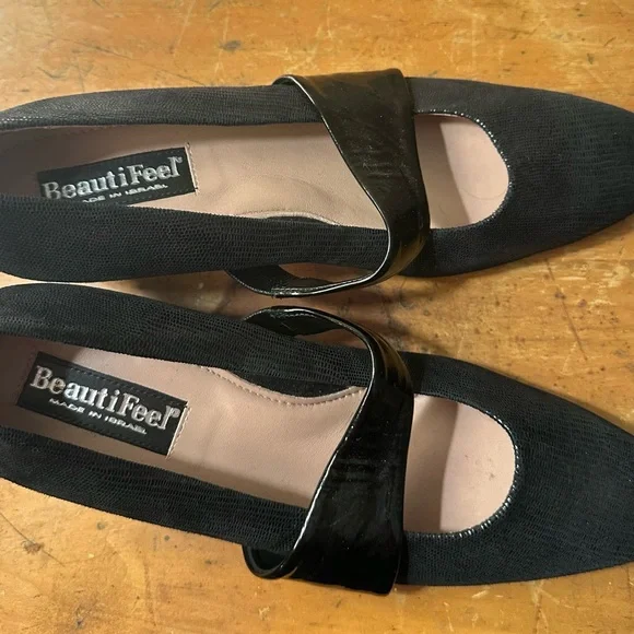 BeautiFeel Shoes Beautifeel Black Mary Jane Flats Elegant